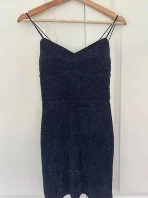 Tight Navy Sparkly Dress Blue Size 2 thumbnail 2