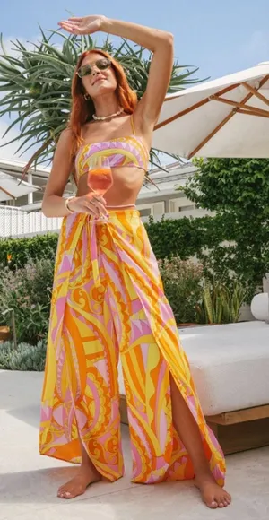 Show Me Your Mumu Caribbean Cocktail Limbo Pants Teeny Tube‎ Top Set S thumbnail 1