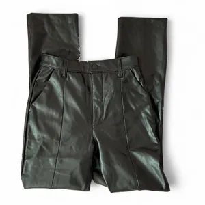 Abercrombie Faux Leather Pants High Rise‎ Trousers Straight Leg Black thumbnail 3