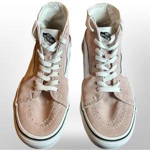 Pink & White Vans High-Top Sneakers – Women’s 6.5/ Men’s 5 thumbnail 8