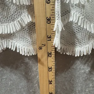1559 | Wildfox Swim Scalloped Fringe‎ Crochet Halter Top White Womens M thumbnail 4