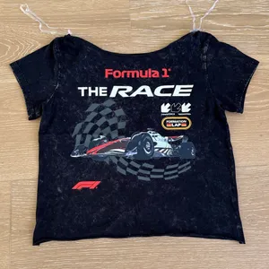 Aeropostale Formula 1 Off Shoulder Tee The Race Size S Black Red Gray thumbnail 1