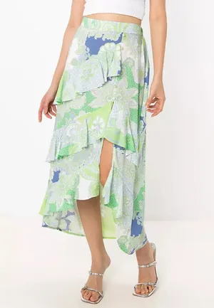 ASOS green ruffle skirt thumbnail 2