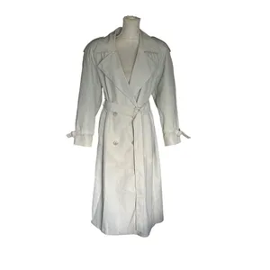 London Fog Trench Coat Women 10P Ivory Vintage Classic Minimalist Chic Academia thumbnail 10