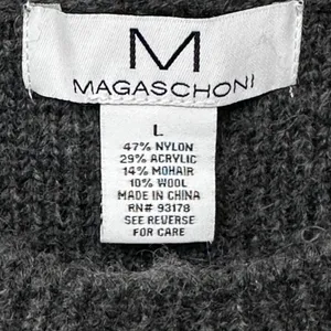 Magaschoni Women's Size Large Crewneck‎ Wool Mohair Blend Grey Sweater thumbnail 6