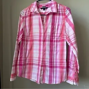 Tommy Hilfiger plaid pink & white classic fit shirt size small thumbnail 1