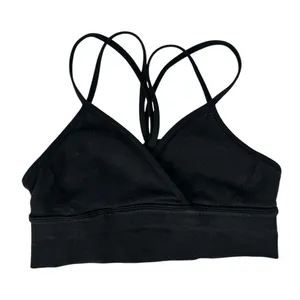 Lululemon Superb Bra Sz 4 Black Practice Cotton Strappy Open Back thumbnail 3