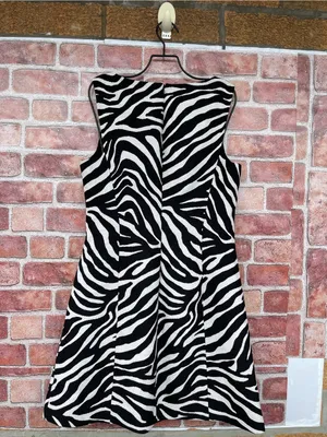 NWT Designer Michael Kors Zebra Wool Dress 8 Mob Wife Chic thumbnail 10