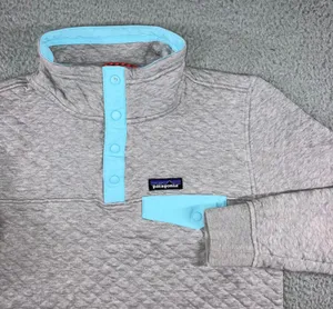 Patagonia Quilted Snap-T‎ Pullover Women S Gray Organic Cotton Layering Outdoor thumbnail 1