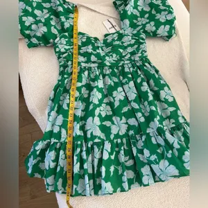 AMUR Martine Mini Dress, Green/White Floral, Size 10, NWT thumbnail 14