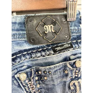 Miss Me Jeans Bootcut Embellished Pocket Women's 22 Blue 33" Inseam JE5408B10L thumbnail 6