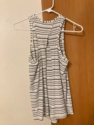 Lululemon All Tied Up Tank - Cut Back White Black stripe thumbnail 2