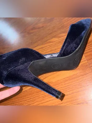 Michael Kors Blue Velvet Women's heels with Cutout Detail thumbnail 5