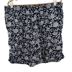 pure Jill 100% Linen Navy Floral Women’s Shorts J.Jill summer vacation beach L thumbnail 2