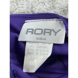 Rory vtg USA Purple Satin Bubble Hem Cocktail Dress Sweetheart‎ Back Bow Mini 6 thumbnail 8