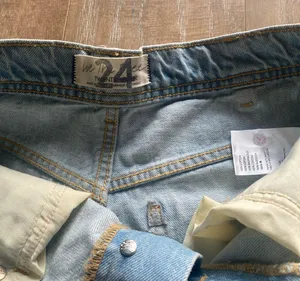 Free People We The Free Ollie Extreme Wide Leg destroyed distressed denim jeans 24 NEW thumbnail 4