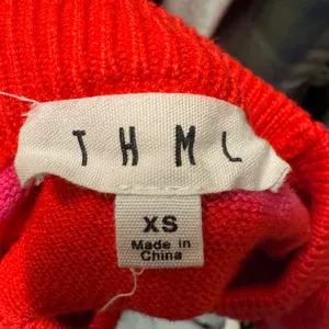 2292 | THML Preppy Pink & Red Striped Raglan Sleeve Soft Knit Sweater Womens XS thumbnail 5