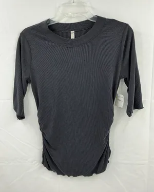Free People Charcoal Short-Sleeve Crewneck Tee 927 thumbnail 1