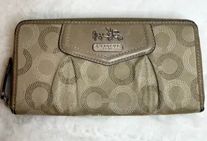 COACH Signature Canvas Zip Around Wallet thumbnail 1