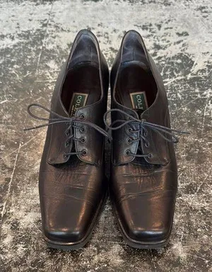 Cole Haan Brown Leather Made In Italy Lace Up Shoes 2.5" Heel Size 8.5 thumbnail 1