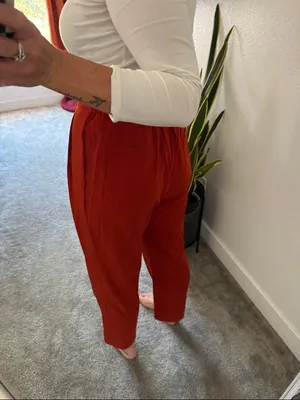 Lulus Sophisticated Company Rust Red Straight Leg Trouser Pants thumbnail 13