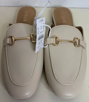 NWT J. Crew Women's Cream Mules with Gold Accent sz 9 thumbnail 1