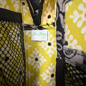 Vera Bradley Tech Organizer Baroque Black Yellow Floral Zip Mesh Pockets thumbnail 9