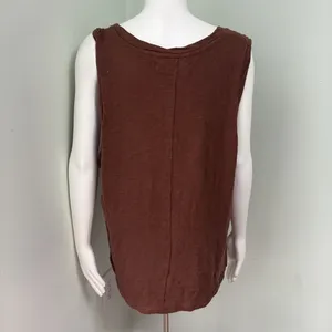 Free People | FP Beach Oversized Boxy Fit Chocolate Brown Hi-Low Cotton Tank thumbnail 5