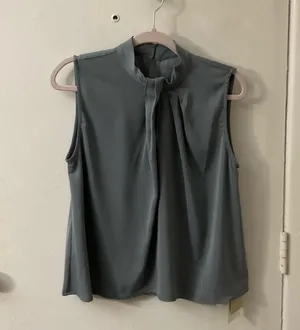 SHEIN MOTF Gray Sleeveless Blouse M NEW Corporate Siren Business Casual Classic thumbnail 1