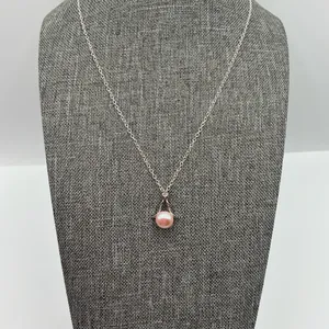 Pink Pearl Christmas Tree Pendant Necklace thumbnail 2