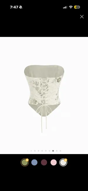 Cider Cream Satin Skirt Corset Top Set thumbnail 7
