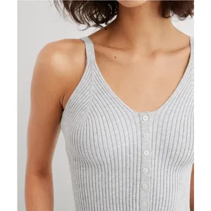 Aerie Gray‎ Button Front Sweater Tank Top Size XL thumbnail 9