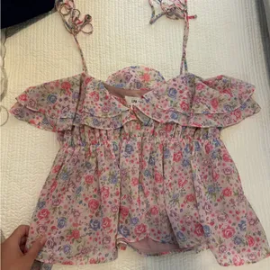LPA Pink Floral Ruffle Blouse thumbnail 4