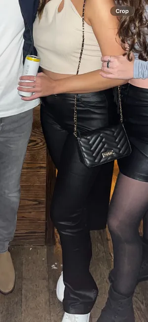 Black Leather Flare pants Size M thumbnail 5
