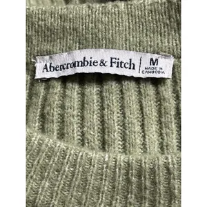 Abercrombie & Fitch Women's Green Ribbed Knit Long Sleeve Sweater Top Size M thumbnail 5