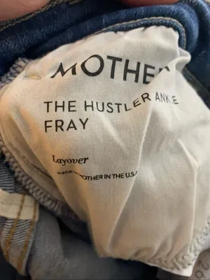 Mother The Hustler Ankle Fray Layover wide leg jeans women's size 26 thumbnail 4