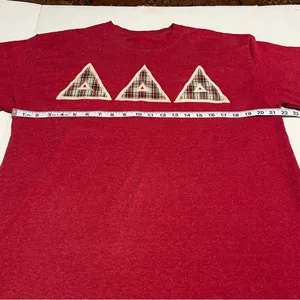 Delta Delta Delta Sorority Womens Large Red Plaid Short Sleeve Shirt Greek *FLAW thumbnail 5