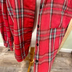 Flannel Jacket With Hood Size XL Red thumbnail 4