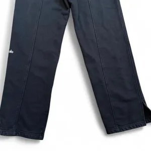 ALO black High-Waist Free Time Straight slit Leg Sweatpants thumbnail 3