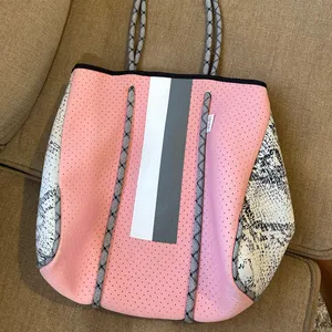 Pink/ Snakskin Neoprene Tote bag thumbnail 1