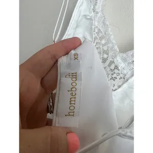 Homebodii Sian Luxury Satin White Lace Cami Sz. XS thumbnail 6