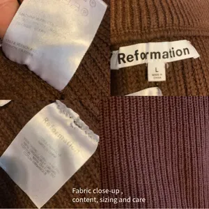 Reformation Brown Knit Sweater Elastic Waist Shorts (L) thumbnail 10
