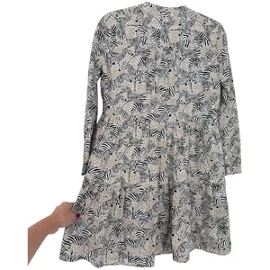 J.Crew Animal Print Novelty Zebra Leopard Long Sleeve Tiered‎ Mini Dress Size XS thumbnail 8