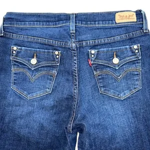 Women's Levi's 505 Straight Leg Denim‎ Medium Wash Flap Pocket Jeans Size 30x30 thumbnail 3