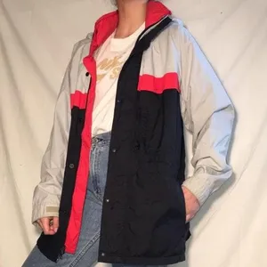 Helly Hansen RED BLACK + BEIGE WINDBREAKER JACKET thumbnail 1