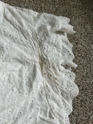 Polly White Eyelet Ruffle Mini Dress Bachelorette Wedding Shower 12 thumbnail 10