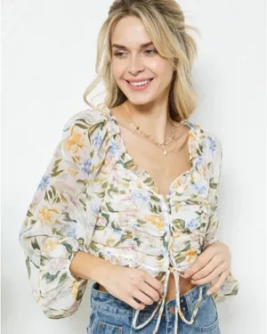 Anne Rae Flowered Corset Top Multiple Size L thumbnail 1