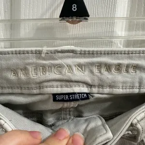NWOT American Eagle Ripped & Distressed Super Stretch Jeans Gray/Beige Size 2 XS thumbnail 6