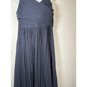 J.Crew Maxi Dress Navy Blue Ruched Crisscross V-Neck Gown Formal Wedding 14 thumbnail 3