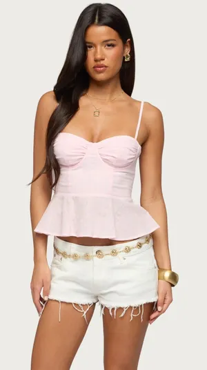 Pink Babydoll Edikted Top thumbnail 1